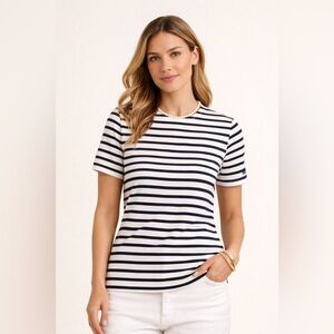 Saint James Navy & White Breton Stripe Tee – Made in France | Size L/XL